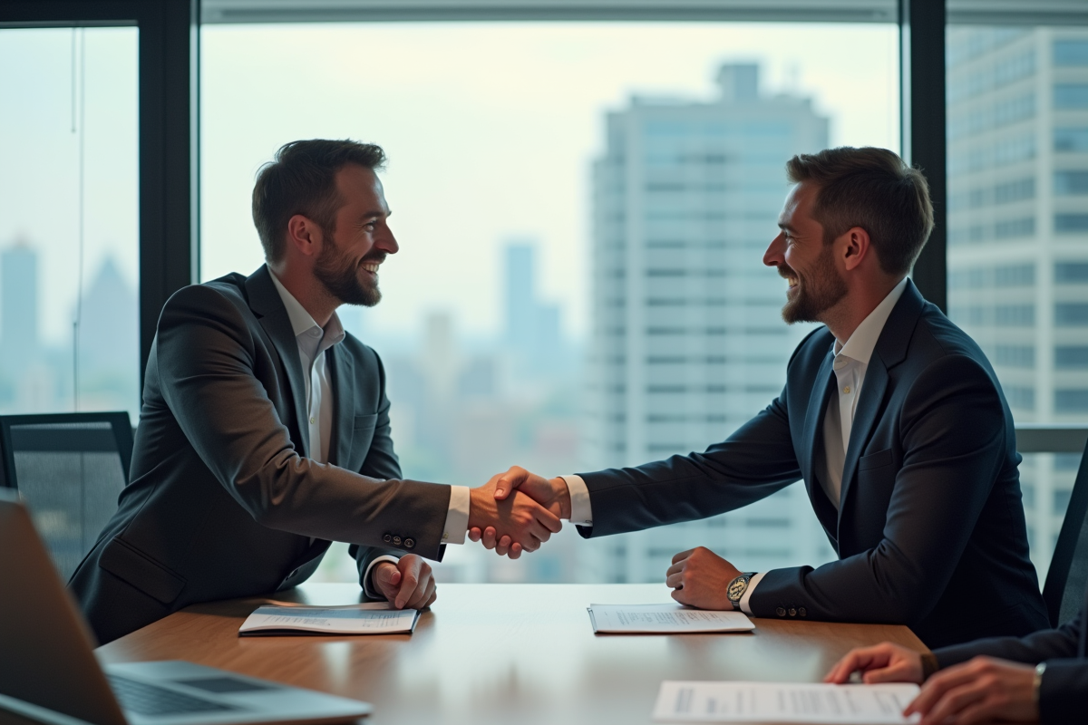 Deux hommes se serrant la main lors d